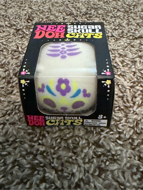 Schylling Other - Needoh Sugar Skull Cats Squishy Toy - White with Purple & Yellow blue Accents